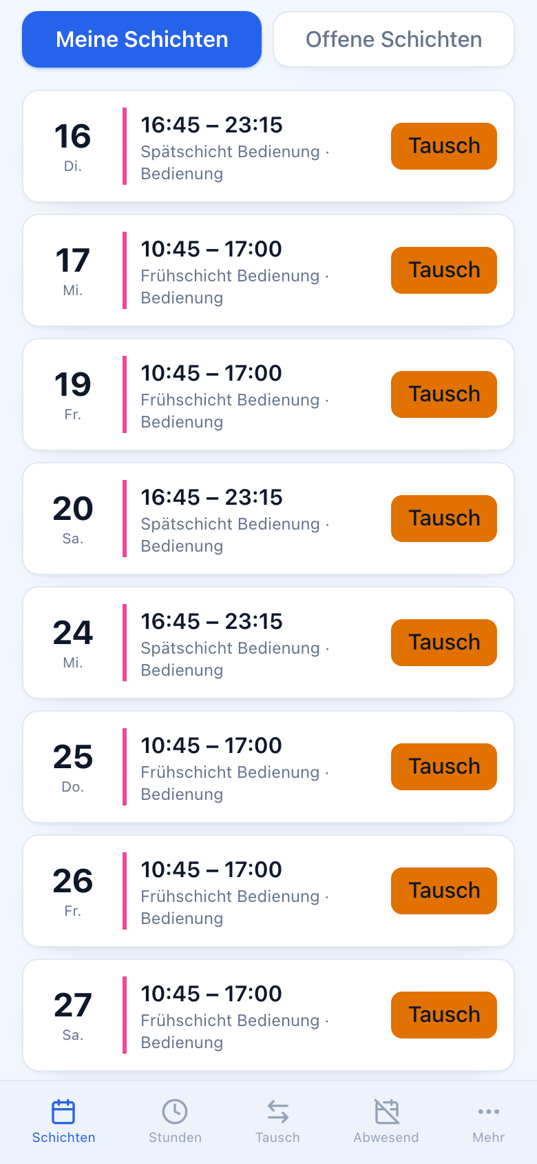 IDL ShiftOps — Mitarbeiter-App